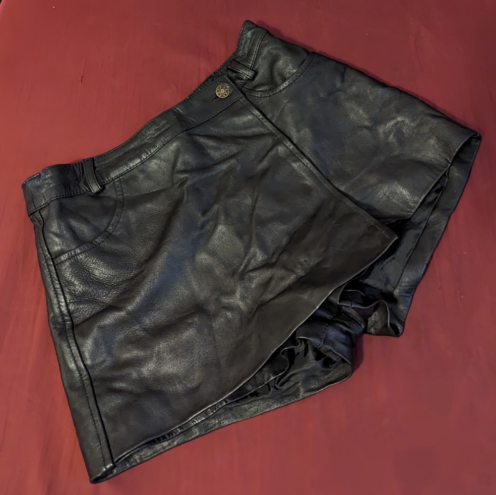 Vintage leather skort